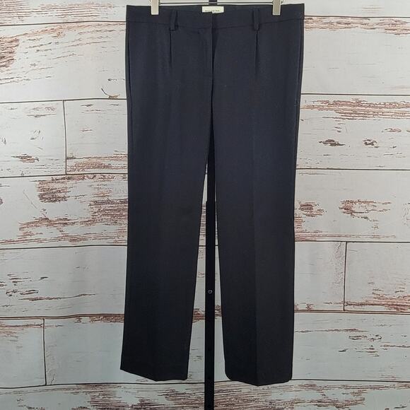 Nili Lotan 100% Wool Black Ankle Pants Pleated Size 6